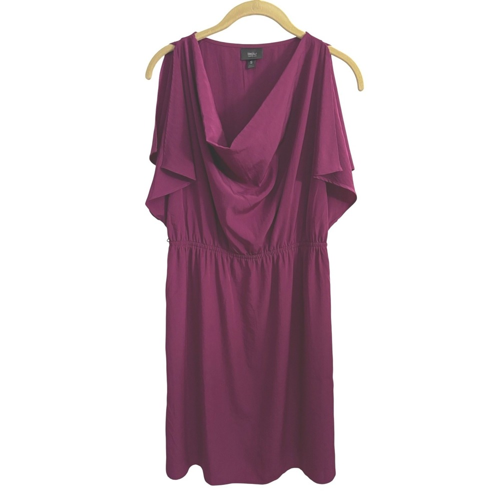Mossimo Womens Magenta Draped Cowl Neck Cold Shoulder Sleeveless Party Dress S